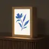 Bloem - Blaadjes - Minimalistisch - Blauw Light Box met kabel (Tafellamp) klein -z3d_website