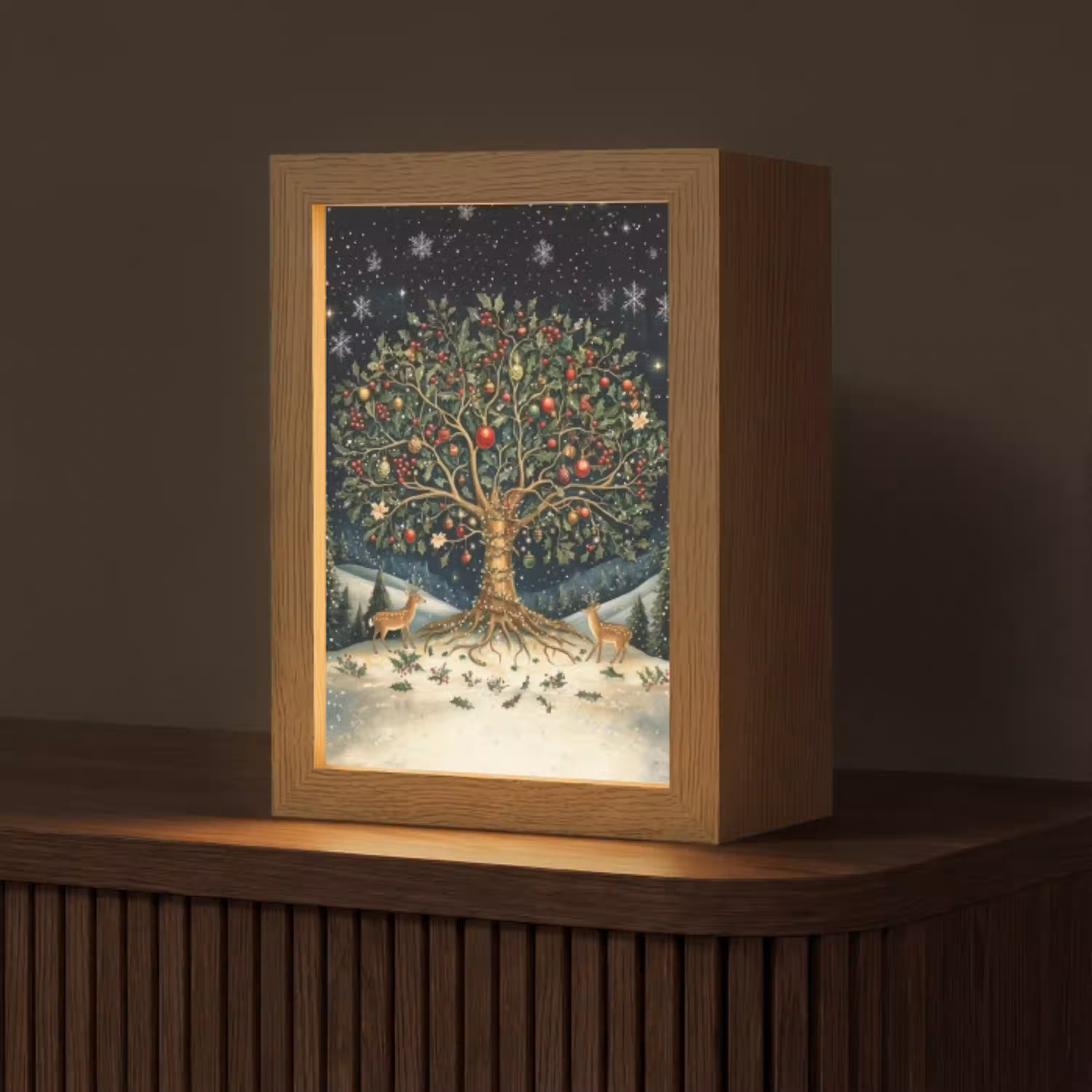 Feestboom - Winterhemel - Kleurrijk Light Box met kabel (Tafellamp) klein -z3d_website