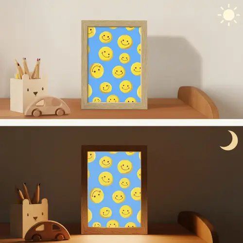 Smileys - Geel - Blauw Light Box met kabel klein -sfeer3_kind