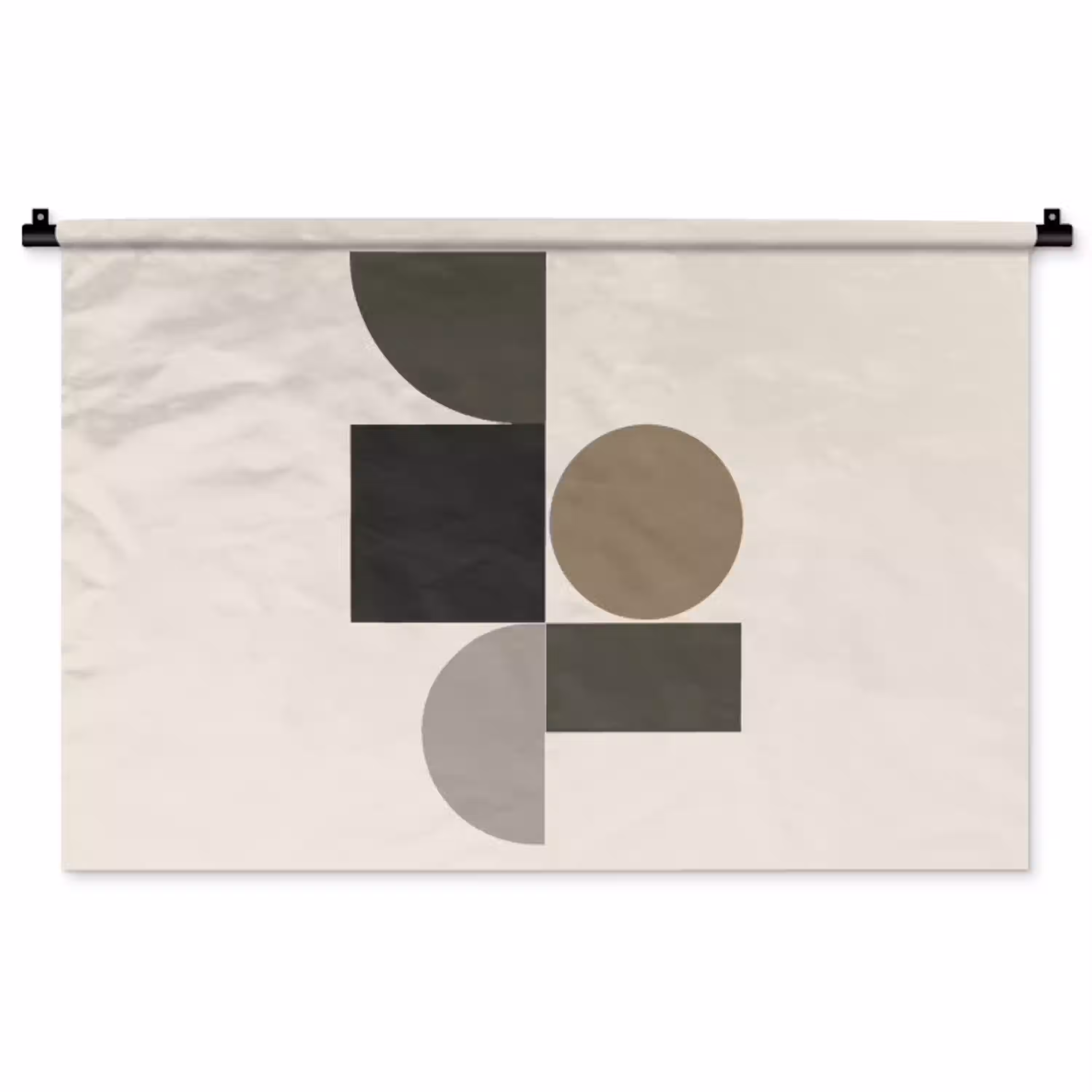 Aardetinten - Abstracte compositie - Eenvoudige vormen Wandkleed katoen middel -zz3d