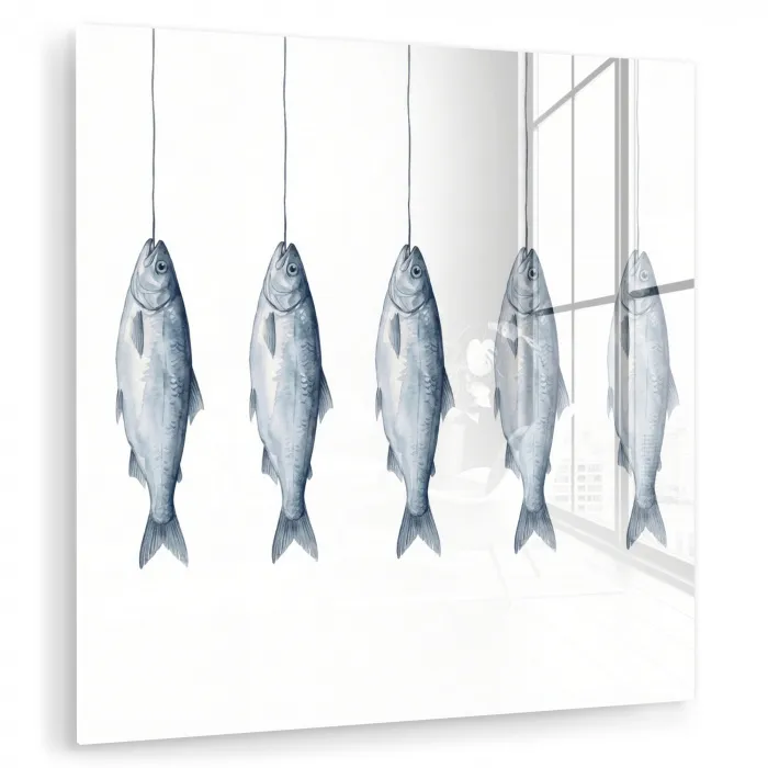 Vissen - Illustratie - Delfts - Blauw plexiglas 5mm klein -zzzproduct_nieuw