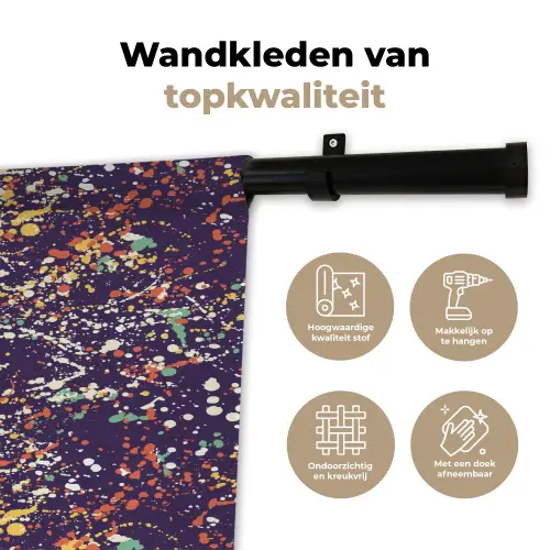 Spat - Abstract - Stippen Wandkleed katoen klein 269 -sfeer2