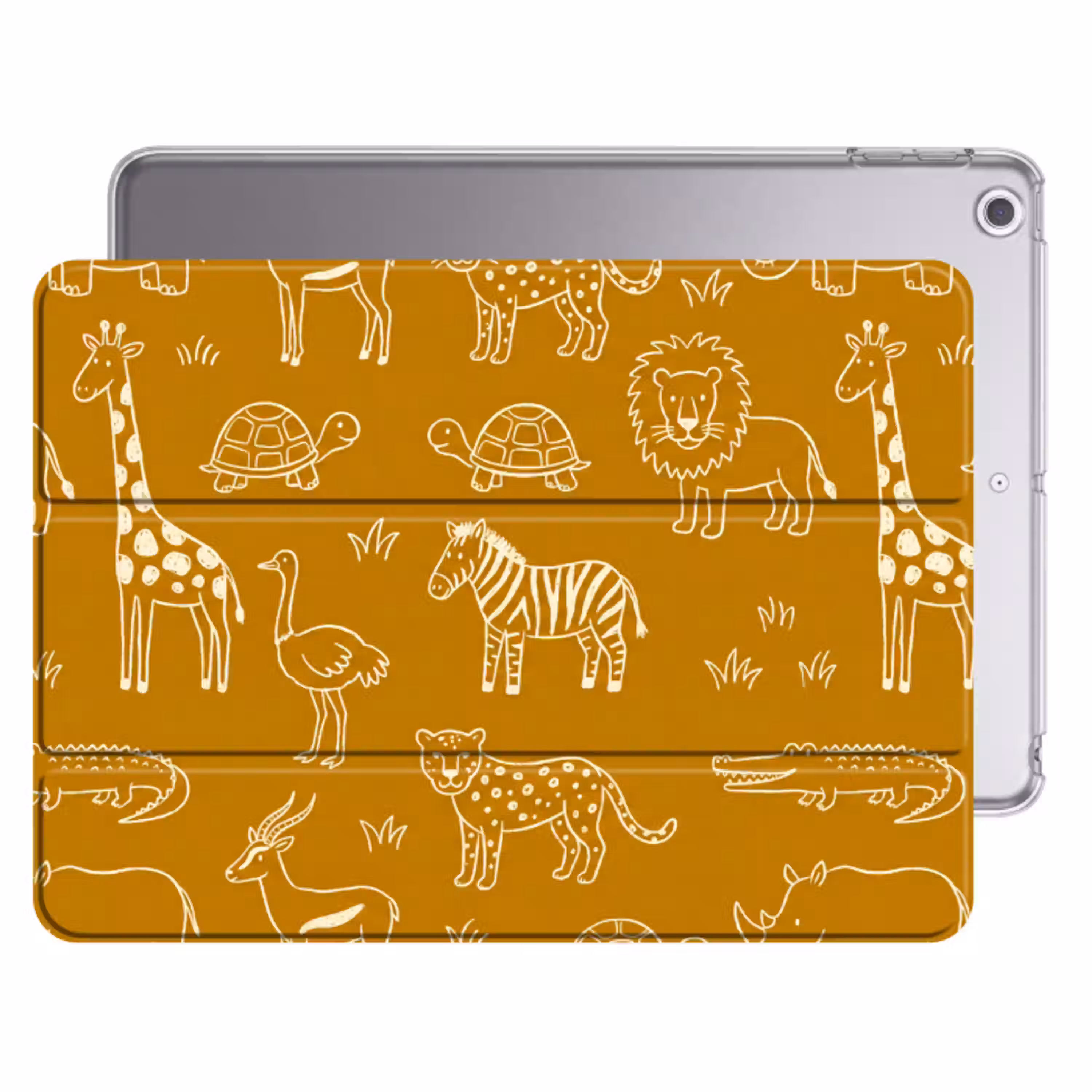 Dieren - Safari - Patroon - Kinderlijk - Oker Apple iPad 2017 middel -threedimensional_3d_global
