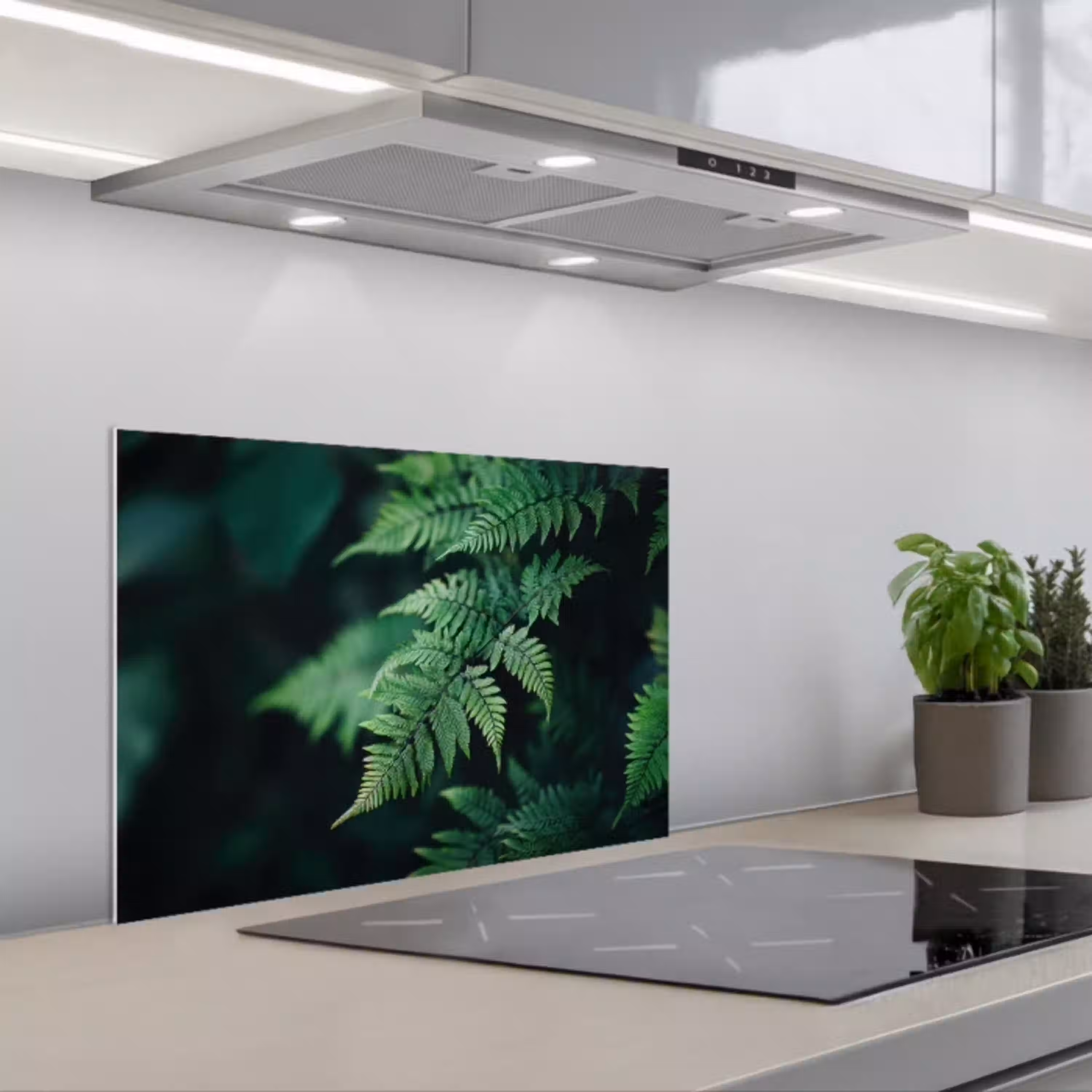 Varenblad - Groen - Structuur - Wazig keuken achterwand spatscherm klein -3d_schuin