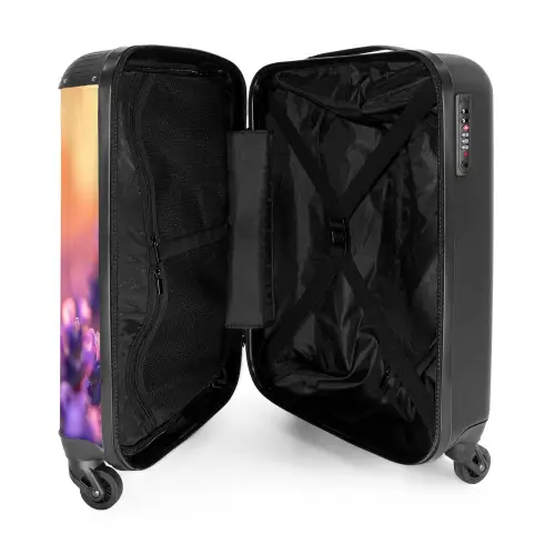 Vlinder op paarse lavendel NBS - Handbagage koffer - Unisex middel -binnenkant