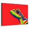 Kikker - Kleurrijk - Strepen - Ogen Textielframe zwart klein -3d