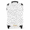 Zwarte stippenregen over een wit oppervlak NBS - Handbagage koffer - Volwassenen Unisex middel -productfoto_recht
