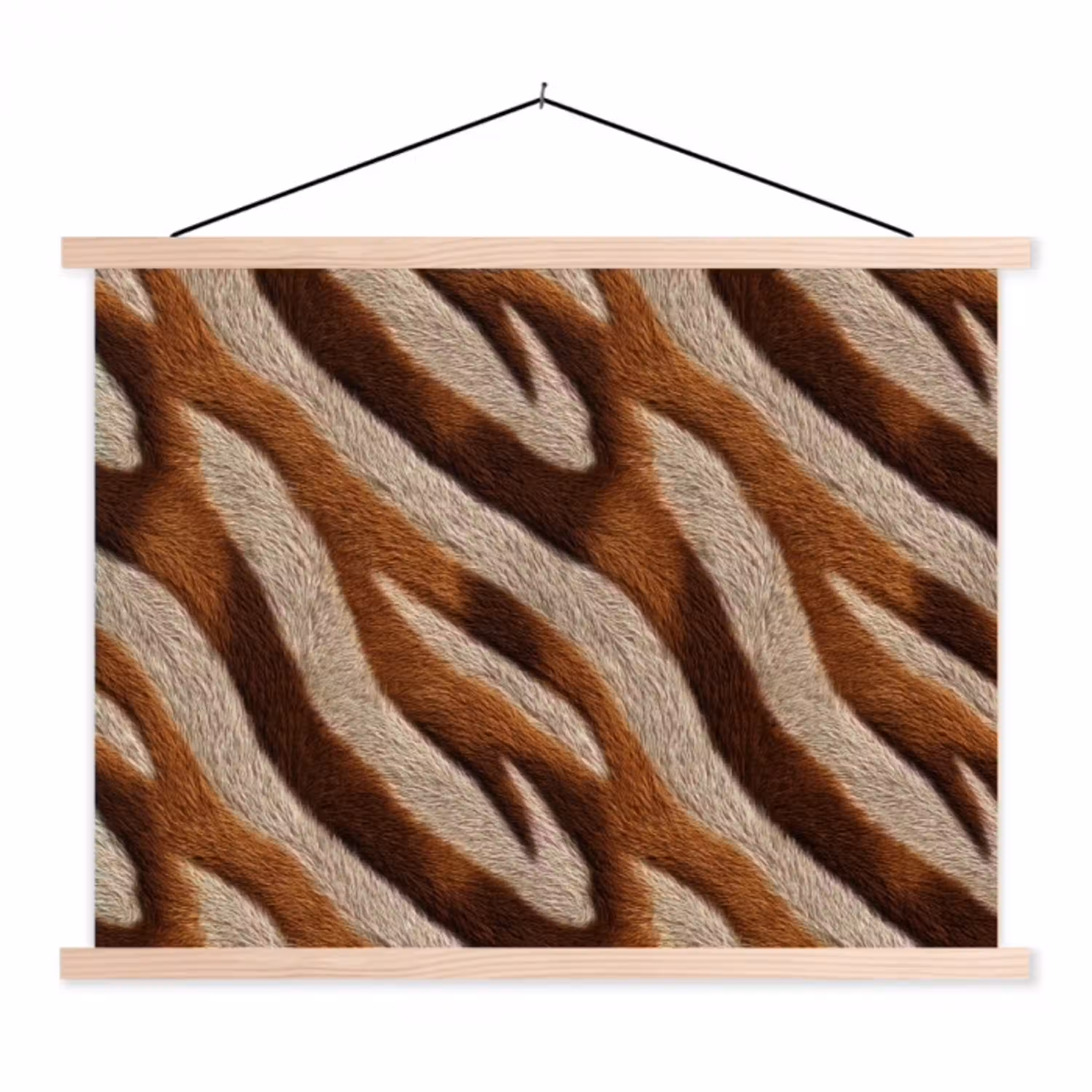 Zebra - Bruin - Patroon textielposter latten blank klein 122 -3d