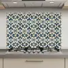 Tegel - Patroon - Blauw - Beige keuken achterwand spatscherm klein 900 -3d_website