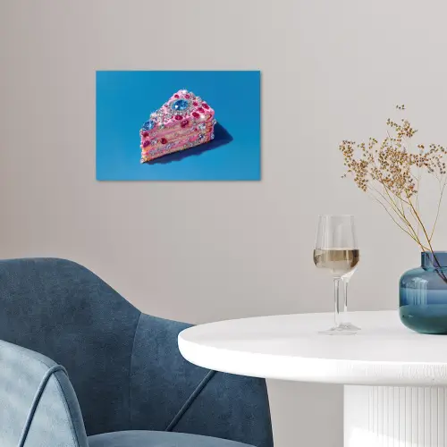 Taart - Edelstenen - Glitters - Roze poster papier klein -sfeer3