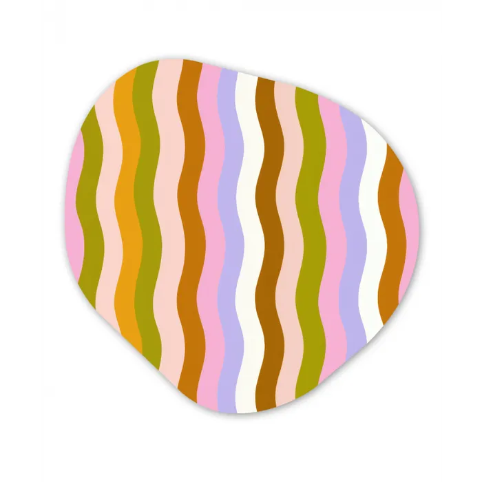 lijnen - Golven - Pastelkleuren - Patroon Wandcirkel Organisch Forex 3mm klein -3d