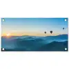 Luchtballonnen - Bergen - Zonsopgang - Landschap tuinposter los doek klein -3d