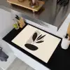 Plant - Beige - Japandi Inductie beschemer met haakjes klein -sfeer1