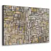 Mondriaan - Kunst - Oude meesters - Tableau I Textielframe zwart klein -3d