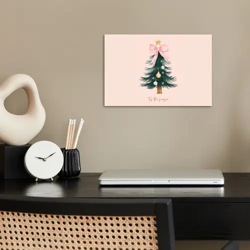 Christmas Season - Kerst - Kerstboom - Roze poster papier klein -sfeer1