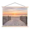 Zonsondergang - Strand - Zand textielposter latten blank klein -3d