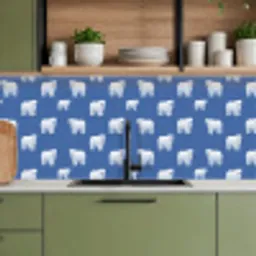 IJsbeer - Patroon - Blauw keuken achterwand 2 middel 871 -sfeer3