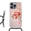 Orchidee - Bloemen - Roze - Bloemblaadjes Hoesje iPhone 16 Pro Max met koord klein -3d