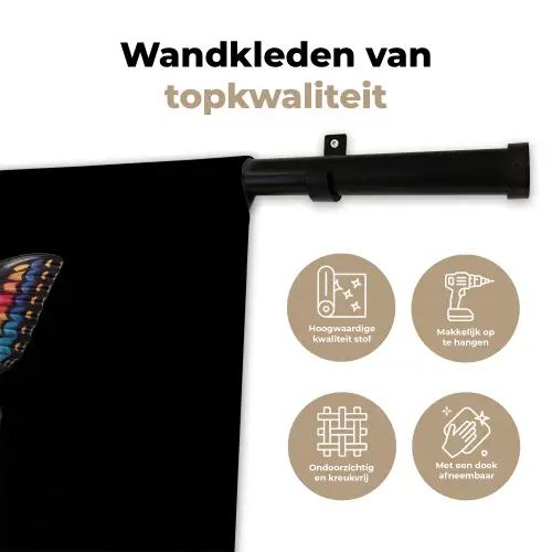 Vlinder - Kleurrijk - Speels Wandkleed katoen klein -sfeer2