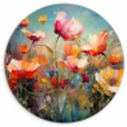 Bloemen - Watercolor - Kunst - Botanisch - Natuur Wandcirkel kunststof plaat 5mm dik klein -3d