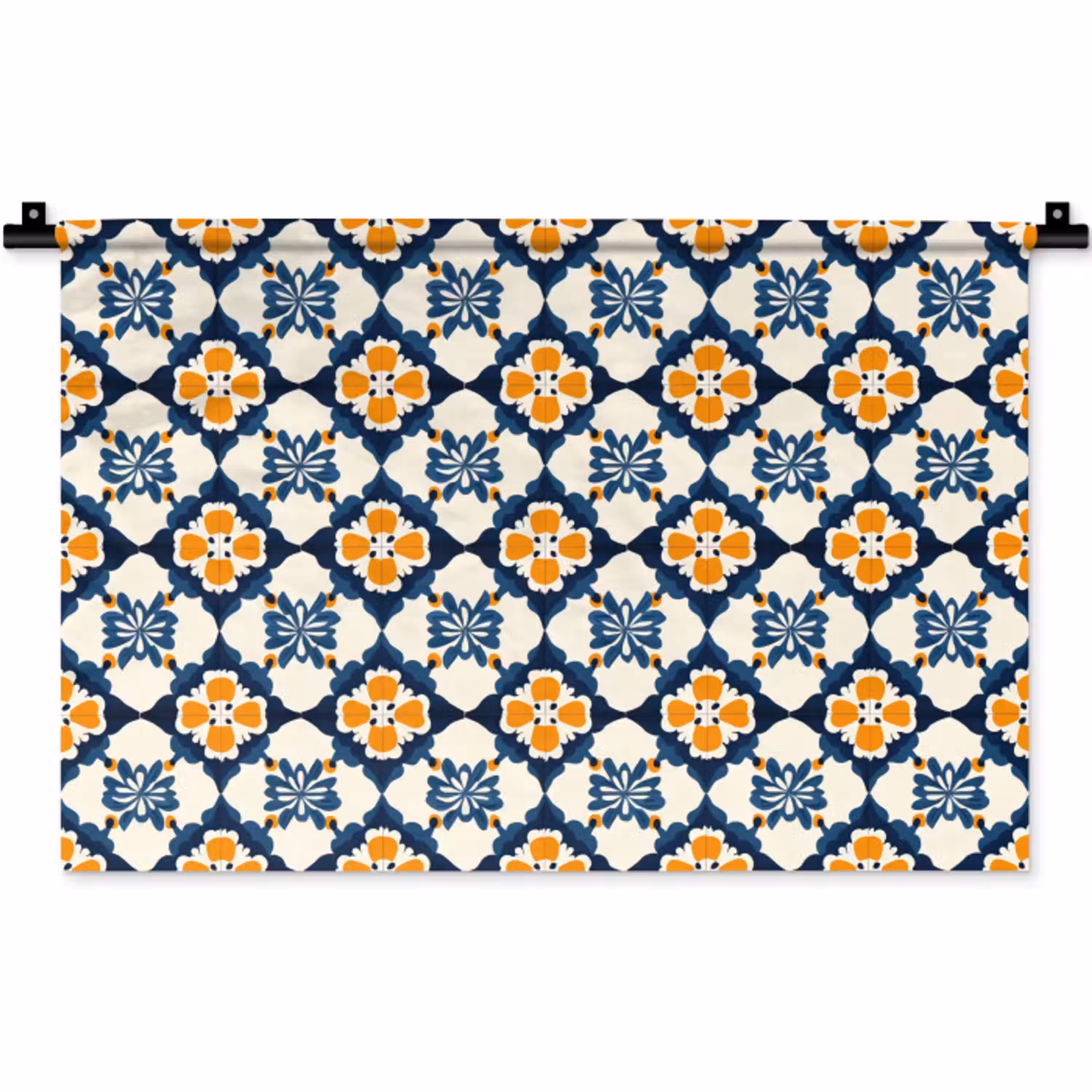 Klassiek - Geometrisch - Blauw Wandkleed katoen klein 269 -zz3d
