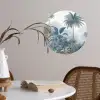 Jungle - Modern - Blauw - Groen Wandcirkel behangsticker klein -sfeer3