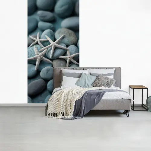 Zeesterren - Stenen - Wit fotobehang vinyl groot -slaapkamer