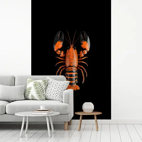 Kreeft - Oranje - Zwart - Modern fotobehang vinyl groot -woonkamer