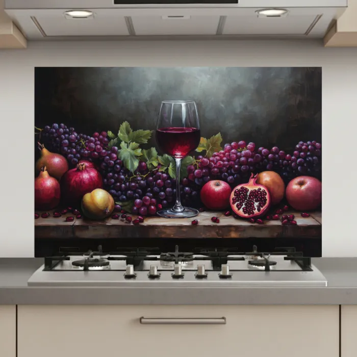 Wijn - Fruit - Stilleven keuken achterwand spatscherm klein -3d_website