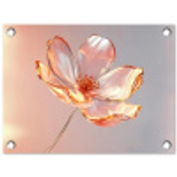 Glazen - Bloem - Roze tuinposter los doek klein -3d