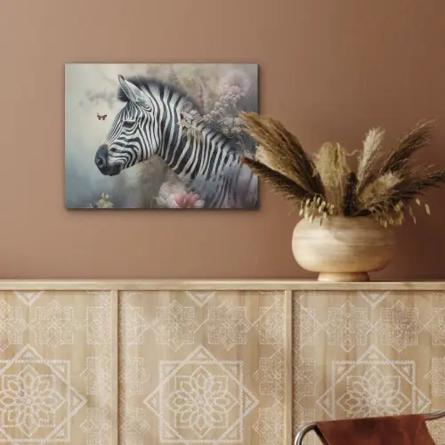 Zebra - Wilde dieren - Vlinder - Bloemen PET vilt klein -sfeer4