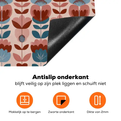 Vintage - Motief - Kleurrijk Inductie beschermer vinyl 3mm klein 276 -zzzzzzz-td-onderkant