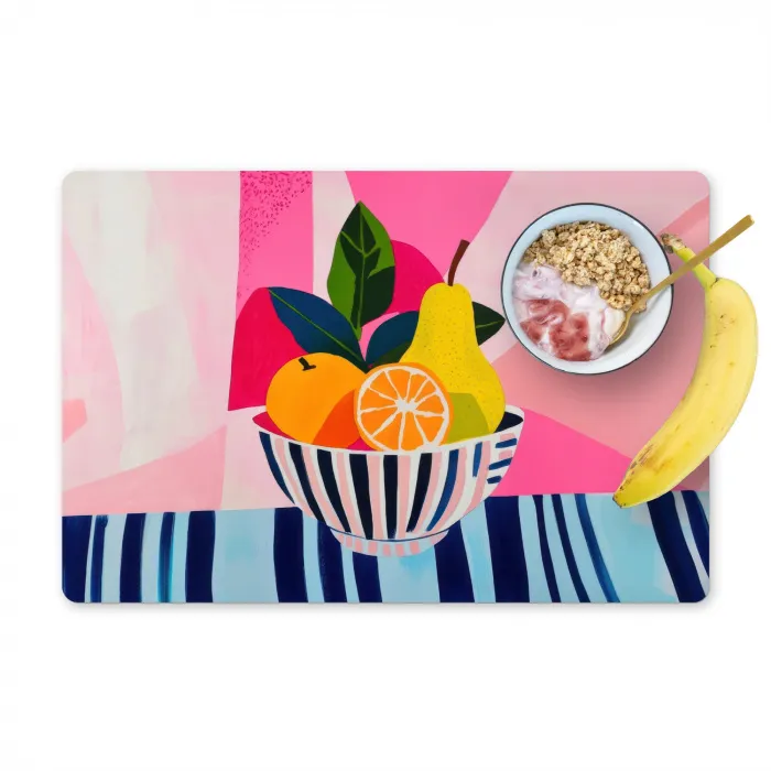 Fruit - Abstracte achtergrond - Roze Placemat vinyl groot -zzzproduct_Kitchenyeah-website