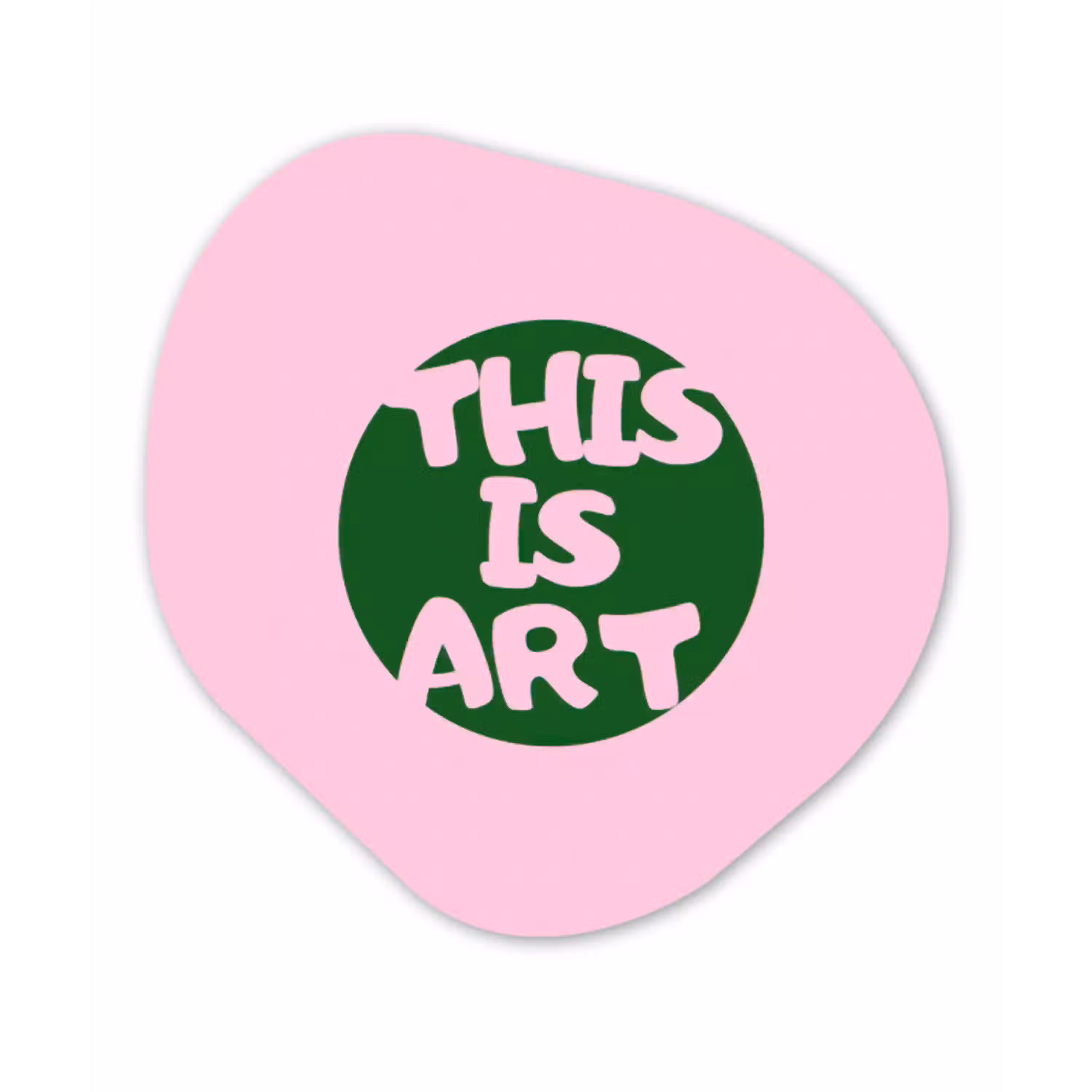 This is art - Tekst - Cirkel - Groen Wandcirkel Organisch Forex 3mm klein -3d