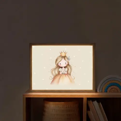 Prinses - Goud - Stippen Light Box met batterij (Wandlamp kind) middel -sfeer1_kind