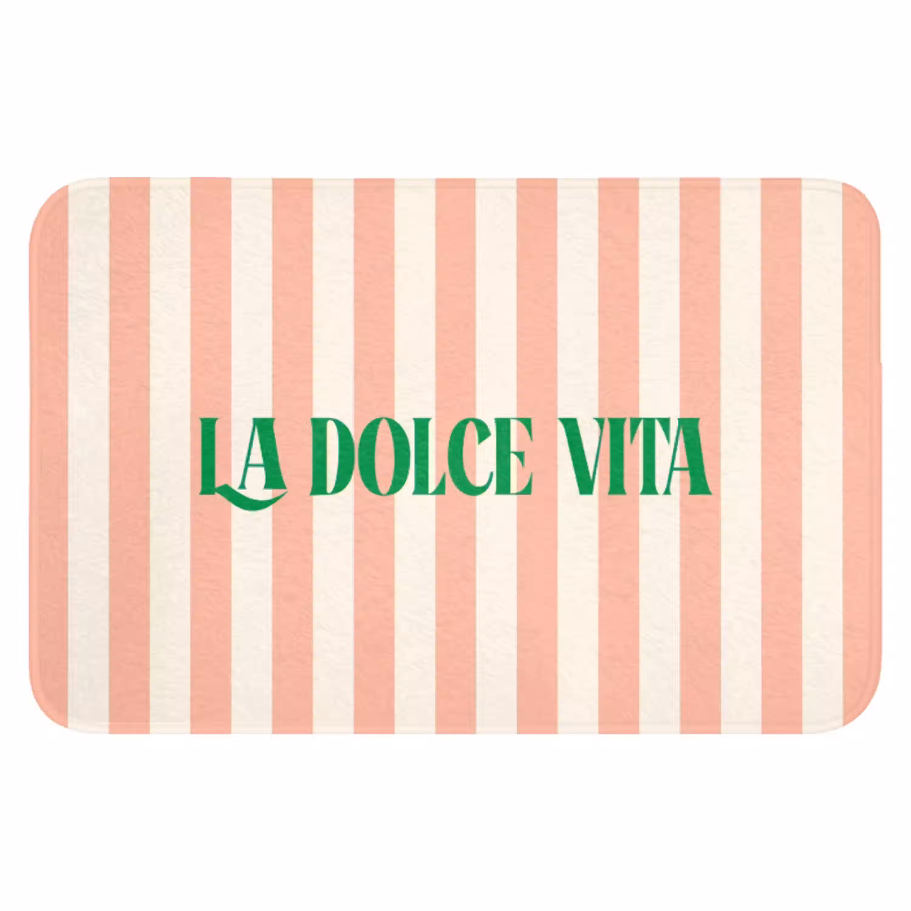 Zachtroze - Groen - Strepen - La Dolce Vita WCmat klein -3d
