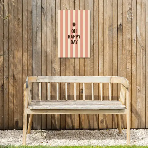 Quote - Zomer - Strepen Tuinposter op houten frame 2 cm dik klein -sfeer4