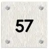 Beige golvende strepen - Traditioneel Naambord Vierkant klein -3d