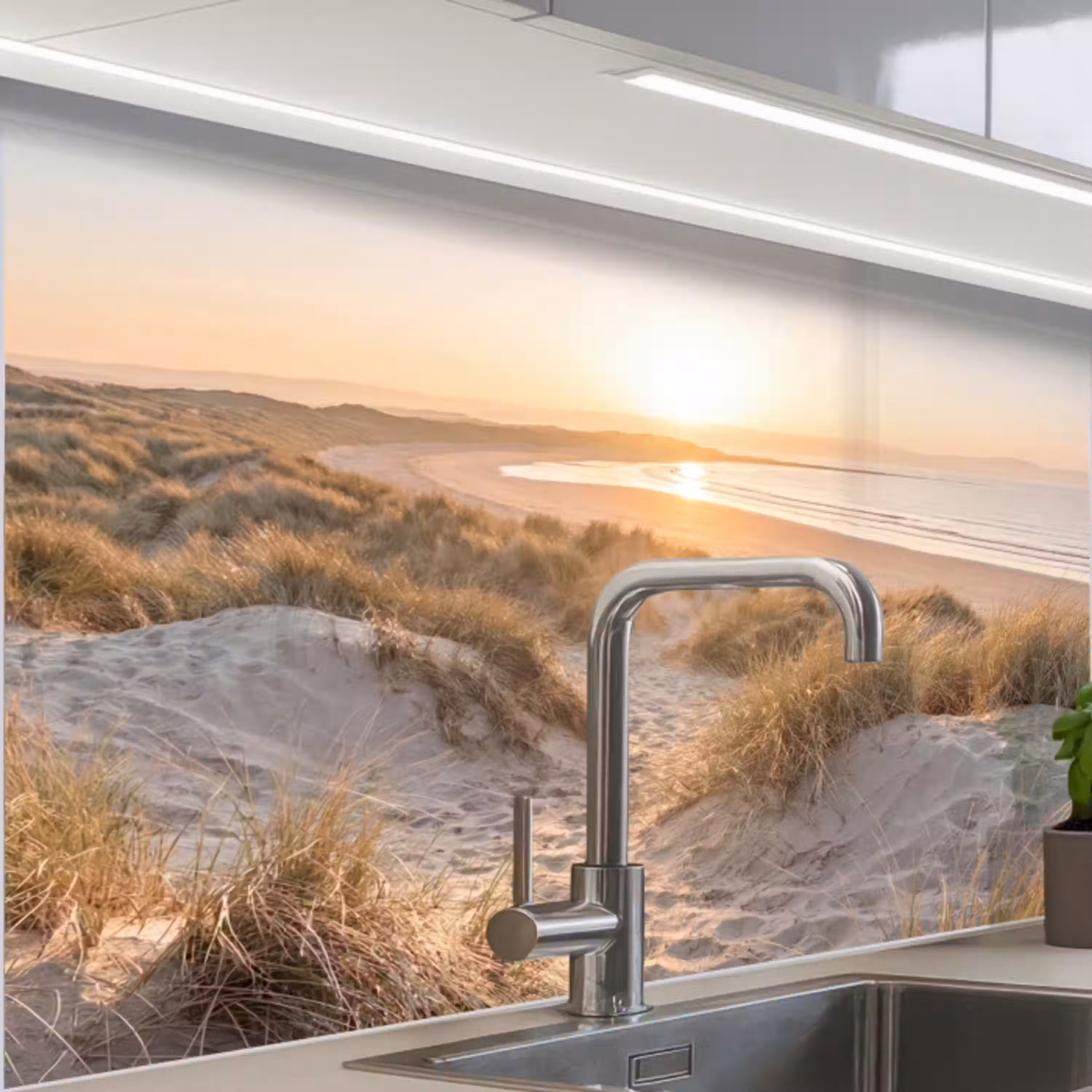 Duinen - Strand - Zee keuken achterwand 2 middel -zzzz3d_schuin