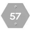 Effen lichtgrijs - Traditioneel Naambord Hexagon klein -3d