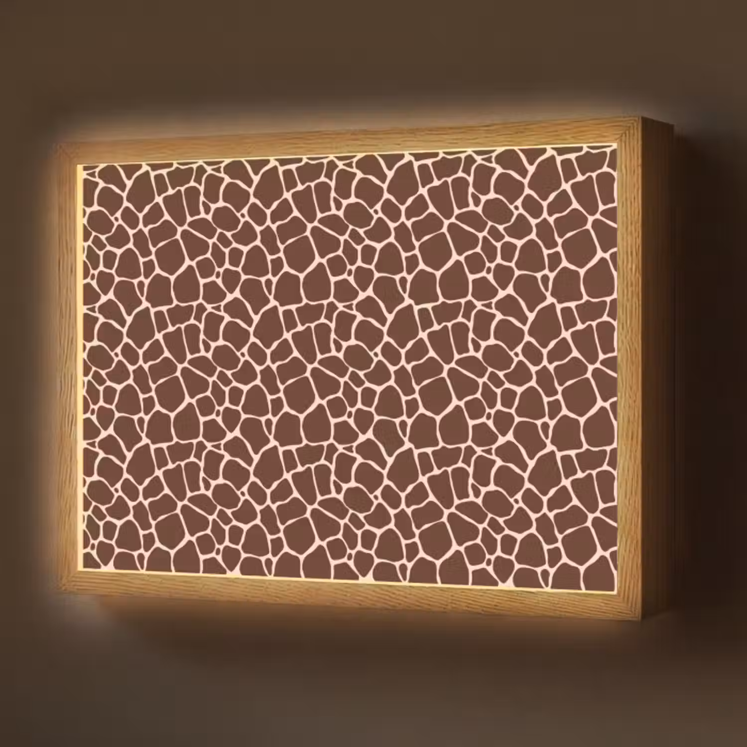Lightbox - Wandlamp - Patroon - Giraf - Bruin