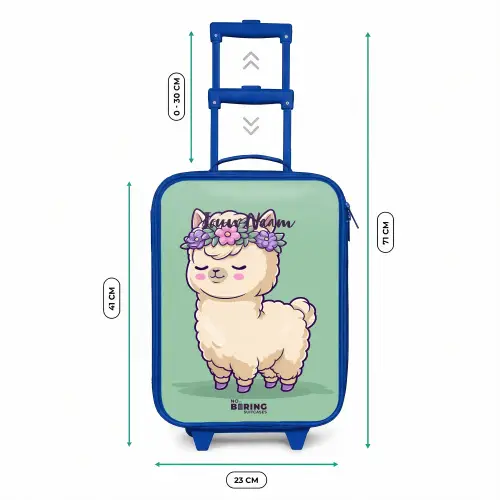 Kawai - Alpaca - Groen Kinderkoffer - Blauw klein -productfoto_formaten