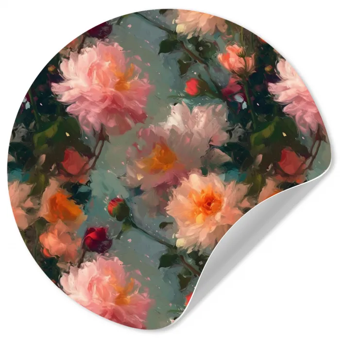 Dahlia - Bloemen - Patroon Wandcirkel behangsticker klein 186 -3d