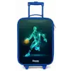Basketbalspeler in neon dribbelactie Kinderkoffer - Blauw klein -zz3dotto