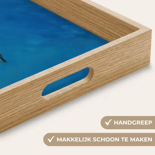 Meeuw - Gebouw - Lucht - Geschilderd Dienblad Rechthoek middel -USP_HandgreepNL