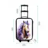 Aquarel paard met paarse manen Kinderkoffer - Zwart klein -productfoto_formaten