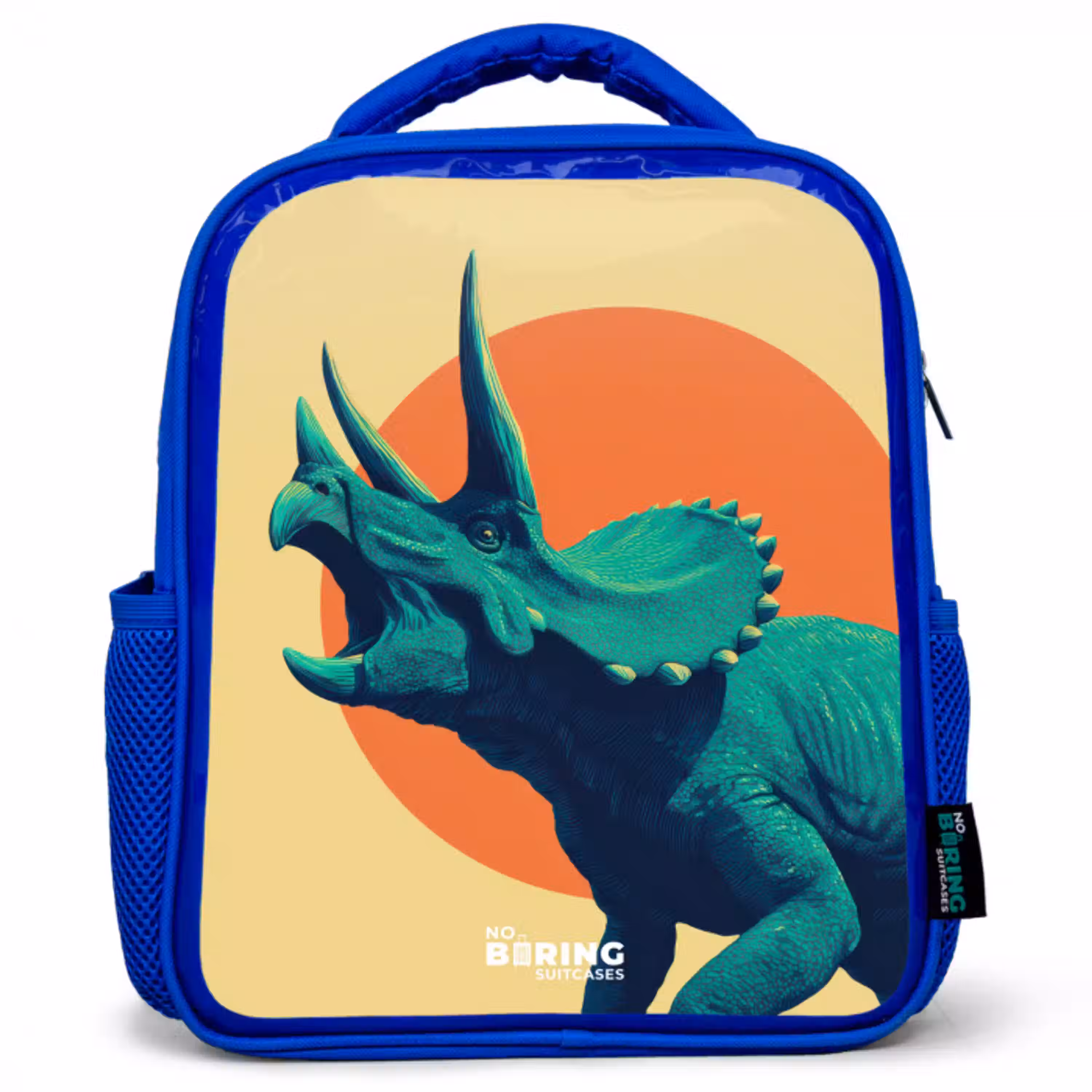Dino - Triceratops  - Dier Kinderrugzak - Blauw middel -3d