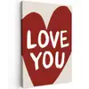 Loveyou - Hart - Rood Tuinposter op houten frame 2 cm dik klein -3d