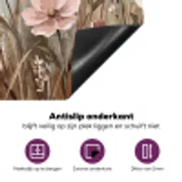 Bloemen - Botanisch - Schilderij - Pastel - Rustiek Inductie beschermer vinyl 3mm middel -zzzzzzz-cc-onderkant
