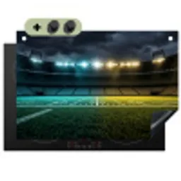 Voetbal - Stadion - Nacht - Modern Inductie beschemer met haakjes klein -3d